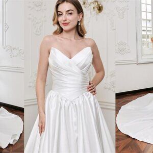 Darius Cordell - WT4852 - straapless satin gathers wedding ball gown